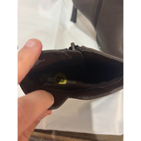 BCBGMaxAzria Boot Billie Pointed Toe Leather Booties Brown Studded Size 8 - Picture 7 of 8